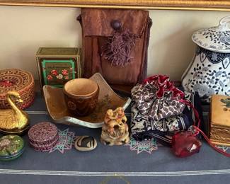 Blue And White Pottery, Carved Stone Monkey Statue And More Decor