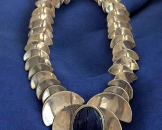 Lapis Silver Link NecklaceGorgeous