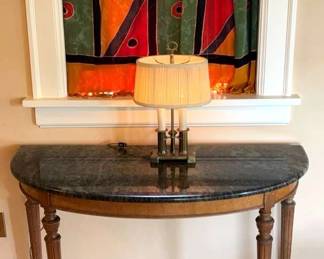 Demi Lune Table French Bouillotte Table Lamp