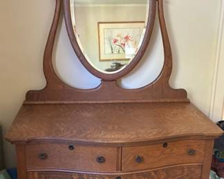Antique Dresser With Mirror