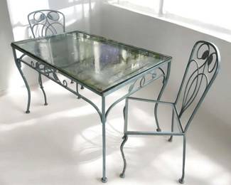 Glass Topped Patio Table Four Chairs