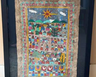 Traditional Mexican Folk Art Bark Painting