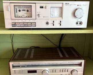 Kenwood Stereo Receiver And Akai Cassette Deck