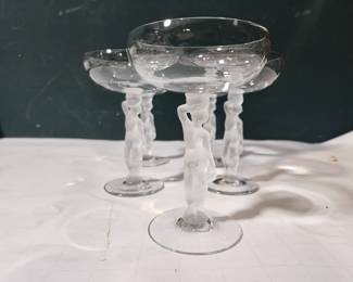 BACCHUS FROSTED NUDE MALE CHAMPAGNE GLASSES