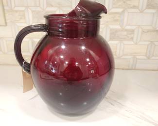 RUBY RED ANTIQUE PITCHER