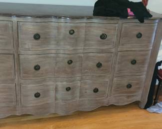Schnadig home collection Boheme Adande marble top triple dresser and matching nightstand in mint condition