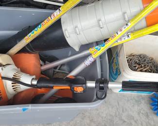 Stihl KM130R weedeater and attachments