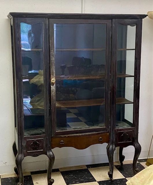 Vintage Black glass cabinet