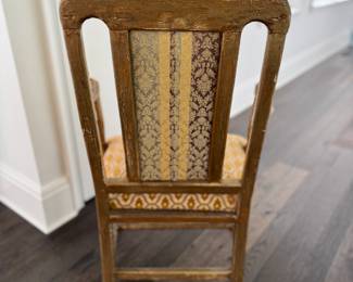Pair of Gilt Antique French Provincial Arm Chairs. Each Measures 21" W x 14" D with 17" Seat Height. Photo 5 of 5.