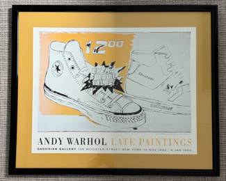 Andy Warhol Late Paintings. Gagosian Gallery. Framed Lithograph.