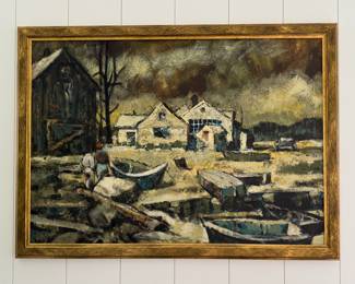 Harbor Still Life. Measures 53" W x 28" H.