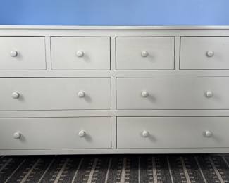 Pottery Barn Kids Emerson Extra-Wide Simply White Chest of Drawers. Measures 57" W x 19" D x 33" H. Photo 1 of 2.
