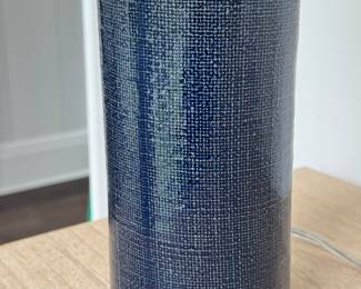 Pair of Ceramic Faux Raffia Table Lamps. Each Measures 17" H. Photo 2 of 2.