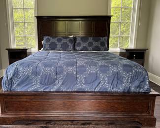 Stanely Furniture King Bed Frame. Measures 68" H x 83" W.