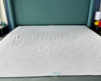 Queen Size Upholstered Bed Frame & Mattress. Photo 2 of 3.