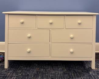 Pottery Barn Kids Light Grey Kendall 7-Drawer Chest of Drawers. Measures 54" W x 19" D x 32" H. Photo 1 of 2.