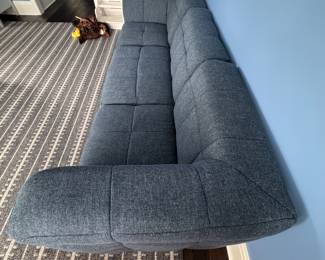 Pottery Barn Teen Baldwin Sofa Set in Denim. Has Additional Middle Section. Measures 96" W x 30" D As Shown. Photo 4 of 4.