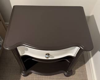 Custom-Painted Two-Toned Vintage Bedside Tables. Each Measures 24" W x 17" D x 28" H. Photo 2 of 3.