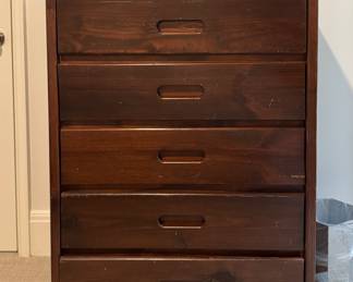 Mid-Century Style 5-Drawer Chest of Drawers. Would Be Amazing Custom Painted! Ask Us For Resources. Measures 34" W x 16" D x 45" H. Photo 1 of 3.