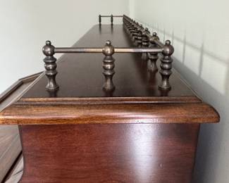 Reproduction Writing Desk with Brass Gallery and Barley Twist Legs. Measures 36" W x 24" D x 44" H. Photo 5 of 5.