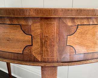 Reproduction Demi-Lune with Satinwood Inlay. Measures 40" x 18" D x 32" H. Photo 3 of 3.