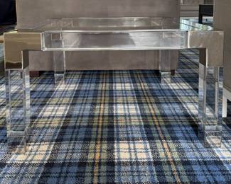 Jonathan Adler Chrome & Lucite Coffee Table. Measures 28" x 28" x 16" H. Photo 1 of 3.