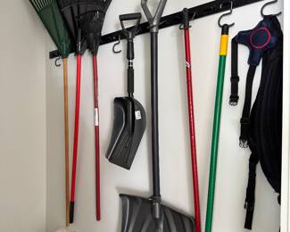 Garden / Yard Tools Including Rakes, Shovels, Etc.