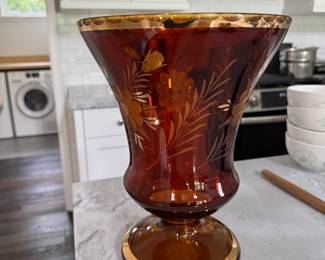 Amber Glass Vase.
