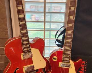 Epiphone and Ibanez electric guitars