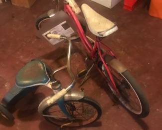 Vintage Girls Huffy Bike and tri-cycle!