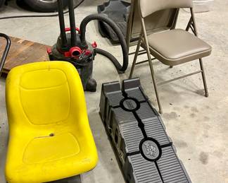 LAWNMOWER SEAT, RAMPS, SMALL SHOP VAC
