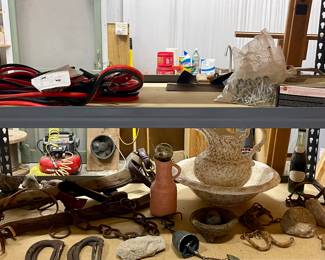JUMPER CABLES, PITCHER/BOWL SET, HORSE HARNESS