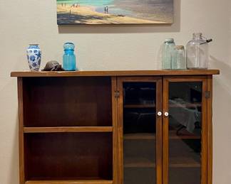 SOLID WOOD DISPLAY CABINET, BEACH CANVAS