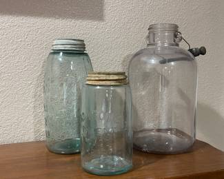 OLD JARS, LAVENDER GLASS JUG
