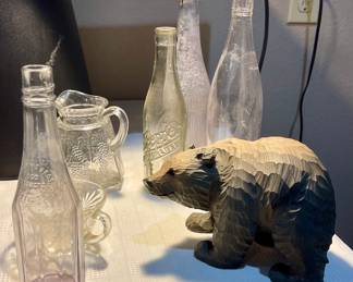 LAVENDER GLASS BOTTLE, VINTAGE BOTTLES