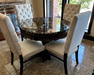 Marble top table and chairs