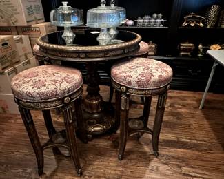 Mirror top table and chairs