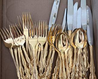Gold flatware set