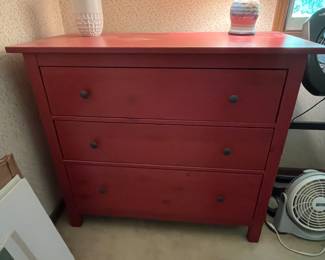 Red painted dresser