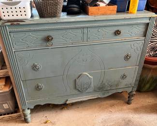 Painted blue dresser