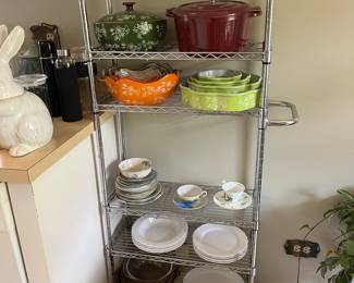 Metal kitchen shelving unit