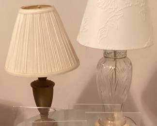 Table Lamps Black base and shade and Glase base and shade