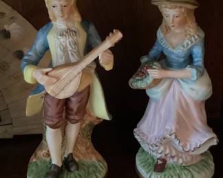 Figurine Man and Woman with Musical Instrument
