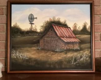 Painting Barn and windmill