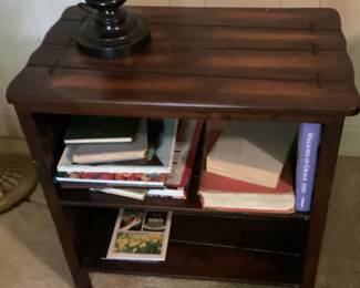End Table Dark Wood with 2 Shelves