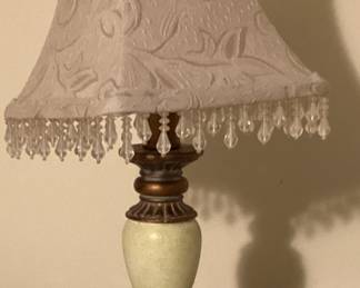 Table Lamp Ivory base with Ivory Tassel Shade