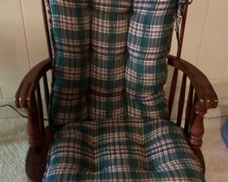 Rocker with Green Plaid Cushion