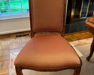 Antique Carved Wood Dining Chair. Ten available.