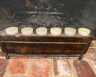 Rustic Wood Tea Light Candle Holder