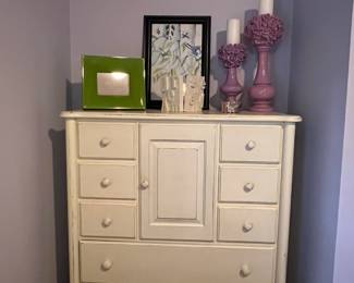 Lewis of London Cream Painted Dresser with Multiple Drawers and Cabinet
